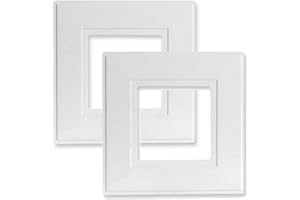 BURNTEC® Finger Plate (2 in a Pack) Surround for Single Light Switch Faceplate or Electrical Plug Socket Back Panel Clear or White (White)