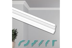 HEXIMO Deckenleisten modern XPS Styropor weiß, 2 Meter Stuckleisten Sytroporleisten Zierleisten Stuck Eckleisten (20 Meter Deckenleisten ZG21)