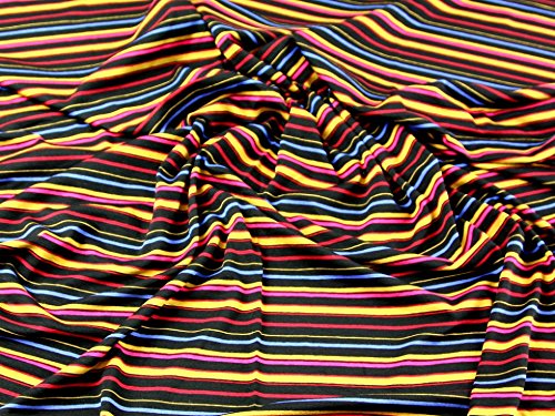 Gestreift Viskose Stretch Jersey Knit Kleid Stoff Bernstein Multi – Meterware + Craft Guide