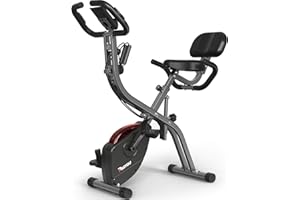 ‎PASYOU PASYOU Heimtrainer Fahrrad, Klappbar Hometrainer Fahrrad, Cardiotraining X-Bike für Zuhause mit Komfort-Sattel, Extra Leise Indoor Bike Ergometer Heimtrainer