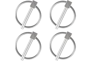 INCREWAY Lynch Pin,4PCS Dia 4mm Stainless Steel Round Safety Pins Trailer Lock Pin Retaining Pins Lynch Pin Fasteners for Track Farm Lawn