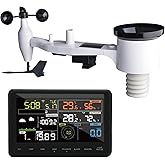 ECOWITT WS2910 Weather Stations, Wireless Outdoor Solar Powered 7 in 1 Weather Station Sensor, WiFi Indoor Color LCD Display,