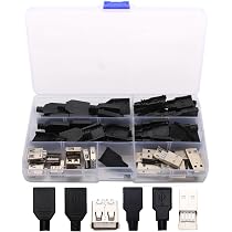 Oiyagai 20 Pezzi Connettore USB 2.0 Tipo A Femmina 4 Pin Con Guscio Plastico – Kit Saldatura Per Cavi E Progetti Elettronici DIY - 2