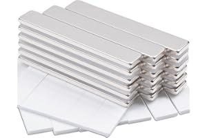MAGXCENE 18 Piezas Imanes de Neodimio N52 60x10x3 mm Rectángulo Imán con Película Adhesiva, Imanes Adhesivos para Refrigerador, Cocinas,Oficinas, Pizarra Blanca, Bricolaje