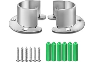 SHULLIN 1 par de soportes de tubo redondo de acero inoxidable de 32 mm, para armario, barra de dirección, soporte para armario, barra en forma de U, juego de bridas en forma de U con tornillos