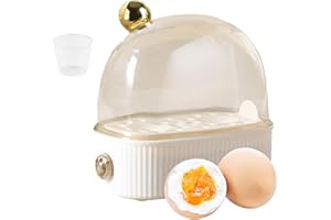 Cuiseur À Oeufs Électrique Compact - 2 Oeufs, Cuit-œufs Minuteur Avec Verre Doseur, Cuiseur À Vapeur Électrique Pour Œufs Durs, 3 Cuisson [doux|moyen|dur], 14,5x12,5x7,5cm