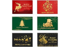 YI'ANTAI 12 piezas Tarjetas De Navidad, Navidad Postal con Sobres Tarjeta De Navidad y Sobres Pegatinas Para Saludos Navideños A Familiares, Amigos, Clientes, Niños, Feliz Navidad
