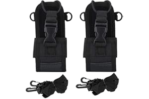 DIYEENI Housse de Protection pour Talkie-walkie, étui de Protection Radio bidirectionnel Universel en Nylon 2PCS avec bandoulière Large Ajustable pour la Police, Les Services d'incendie et Les Secours