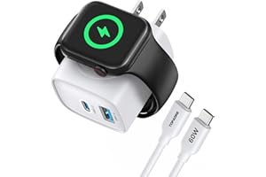 TOPADRE Ładowarka do Apple Watch, ładowarka USB C 3 w 1 20 W do iPhone'a PD 3.0, szybka ładowarka do Apple Watch 9/8/7/6/Ultra/SE, kabel ładujący USB C do iPhone'a 15/15 Pro Max, do iPada/Airpods, Biały