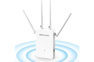 NEWFAST Ripetitore WiFi Potente per Casa, Extender WiFi Potente 2.4GHz N300 Amplificatore Wi-Fi con 4 Antenne ad Alto Guadagno, Porta LAN, Supporta 4 Modalità, WPS Funzione (RE516)