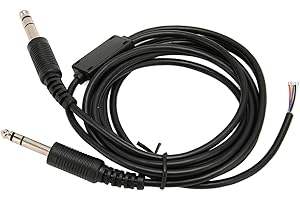 TOPIKY Cavo per Cuffie per Aviazione Spina Doppia GA per David Clark AVCOMM Pilot, Cavo di Ricambio per Cuffie per Pilota per Aviazione Spina per Microfono da 3/16 Pollici PJ‑068 e