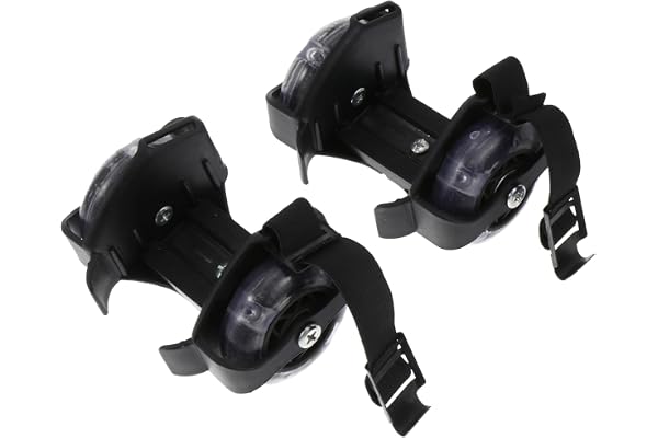Anneome Patins à roulettes Réglables Garçon et Filles Noir en PVC Roues Lumineuses et Fonction Télescopique pour Loisirs en Plein Air