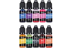 ‎BOLOSA Bolosa® 10 Kerzenfarbe, Hochkonzentrierte Kerzenwachsfarben Set, Geeignet für Sojawachs, Bienenwachs, Palmwachs, Gelwachs Gelee Wachs, Paraffinwachs, Kokosnuss Wachs, Enthält Palette Pinsel (10ml)