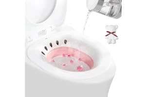 DEANIC Bidet Portatil Para WC, Bidet Portatil Para Hemorroides, Baño De Asiento, Cuidado Postparto, Tratamiento Del Perineo, Bide Portatil (Rosa)