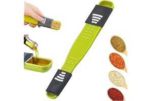 KISSTTA Cucchiaio dosatore regolabile con 8 scale, regolabile con 8 stand, cucchiaio dosatore regolabile per zucchero, sale, caffè, latte in polvere, liquido