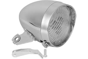 KEENSO Bike Front Light, 3LED Vintage Bike Front Light Set Bicycle LED Headlight Cycling Accessory with Fixed Gear Silver