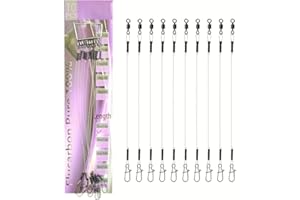 FACULX Fluorcarbon Fishing Leaders Line 7-18kg With Roll Swivel Pressure Test Fastlock Abrasion Resistant Fluorcarbon Fishing Leaders Line(9KG 20CM)