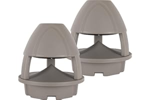 McGrey WPL-660GY BT Paire d'Enceintes Extérieures 360° - 2 Enceintes Jardin Actives 2 Voies - Portée Bluetooth® env. 10 mètres - Diffusion sonore à 360° - Résistantes à l'eau et aux UV (IP56) - Gris