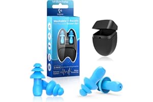 EARGRACE Tapones para los Oídos para Natación, 2 pares de Tapones de Silicona Impermeables, Reutilizables y con Reducción de Ruido para Natación, Ducha, Trabajo, Sueño, Estudio y Otros Eventos Ruidosos