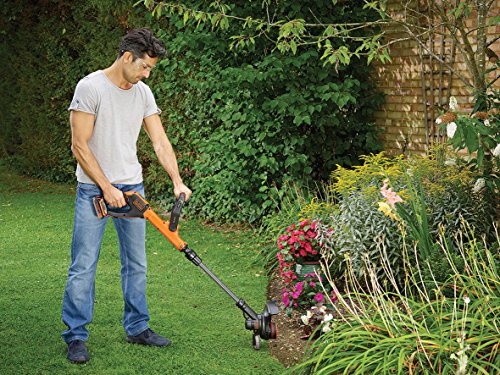 Black+Decker 18V 2.0Ah Rasentrimmer AFS Reflex Fadenverlängerung, inkl. Akku und Ladegerät, 28cm Schnittbreite, verstellbarer Zweithandgriff, Einzelfaden 9m/1.6mm, STC1820PC, schwarz orange - 3
