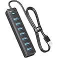 IDSONIX SMART INTERACTIVE 7 Prots Usb Hub 3.0 [3.3Ft]Usb Expander Hub 5Gbps Usb Splitter Multiport Adapter,Usb Hub Long Cable For Pc,Laptop,Flash Drive,Mobile Hdd,Windows/Xps,1M
