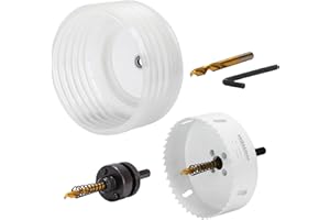 Mollom (4-1/4" | 108mm) HSS M42 8% Cobalt BI-Metal Hole Saw with Dust Bowl for Recessed Lights Can Lights,2 Pilot Drill Bits&Mandrel Cutting for PVC,Drywall,Wood,Plastic,Gypsum Board,Metal