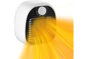 TOWEAR Chauffage Soufflant, Radiateur Soufflant Électrique 650/1000W, Protection Contre Surchauffe & Anti-Basculement, 2 Modes de Chauffage, Salle de Bain Maison Bureau, Sécurité - Silencieux