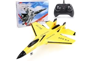 YAEPOIP 2023 New Remote Control Wireless Airplane Toy, Su-35 Jet Fighter Stunt Rc Airplane, Fx620 Rc Plane Toy Remote Control Airplane with USB Charger (Yellow)