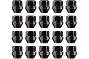 Ellis Excellence - Set di 20 dadi per cerchi in lega, a struttura aperta, compatibili con Ford, M12 x 1,5 (nero)