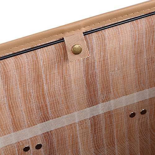 Wäschekorb Wäschekörbe Wäschebox Wäschetruhe Wäschesammler Bambus mit Leinen Kleidersack Wäschetone Wäschewagen 100L (Natur) - 8
