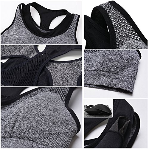 Sport BH, Fascigirl Damen Komfort Sport Wattierter Spitzen BH Bustier Push Up BH ohne Bügel Für Yoga FitnessTraining - 6