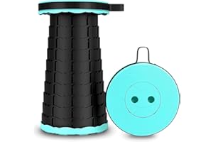 South Area - Tabouret Pliant Polyvalent | Seau Pliable Camping et Pêche | Tabouret Pliable Portable et Léger | Charge Max 220 kg | Hauteur Réglable 7-45 cm, Bleu