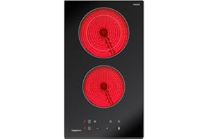 magicplux Glaskeramikkochfeld,Eingebaut schwarz Glaskeramik elektrisches Kochfeld,9 Leistungsstufen,Sensor-Touch-Steuerung, K