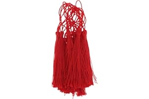 Milisten Souvenir Tassel 20pcs Silky Soft Tassels with Loops Hanging Tassel Charms DIY Art Craft Making Supplies for Jewelry Chinese Knot Bookmark Curtain (Red) Keychain Tassel