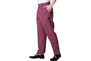 Jitong Herren Kochhose Gummizug Bundhose Gestreift Bäckerhosen mit Elastische Taille Leichte Arbeitshos Baggy Kochuniformen