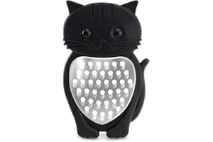 Bar Amigos - Grattugia per formaggio a forma di gatto, utensile da cucina in silicone e acciaio inox per grattugiare verdura, frutta e formaggio, ben affilato
