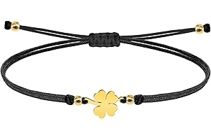 cotigo-Pulsera con amuleto de la Suerte y Protección Acero inoxidable- Pulsera Mujer o Hombre - Pulsera simbolo contra mal de ojo - Pulsera Hilo Encerado Hecho a Mano