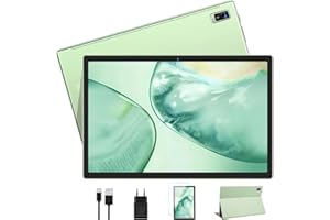 Oangcc Android 12 OS Tablet, Tablette 10 Pouces avec 5G WiFi, 4Go RAM+64 Go ROM(TF/512 Go), 8 Core, 2.0 GHz, GMS Certified, 8000mAh, Bluetooth 5.0, 5+8MP, Widgets Display, Tablet with Case -Vert