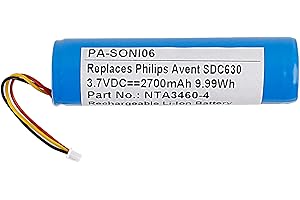 Vvsialeek NTA3460-4 Batterie de rechange de haute qualité pour Avent SCD630/37, SCD630/26, SDC620, SDC620/26, SDC630, SDC625, SDC625/26, pour Philips NTA3460-4, NTA3459-4 Babyphone Babytalk er.