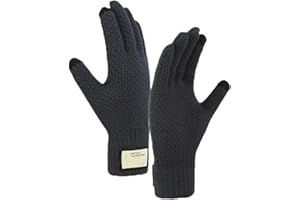 VAWSVOCS Gants d'hiver Chauds en Tricot, Gants à écran Tactile Hommes et Femmes, Avec Une Doublure En Polaire Fine Taille Unique, Winter Gloves pour Conduite Travail Velo