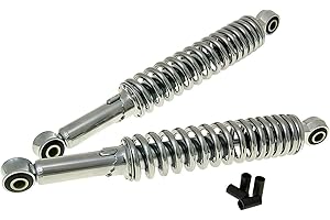 BIKE EQUIPMENT Amortiguador de Universal Cromo 320 mm – Mofa, mokick, Art-Land