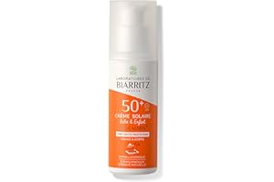 LABORATOIRE DE BIARRITZ Laboratoires de Biarritz - Crème Solaire Bébé et Enfant - SPF50+ - ALGA MARIS® Certifiée Bio - Visage et Corps - Sans Parfum - Dès 6 Mois - 50 ml - Fabriqué en France