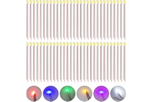 Riisoyu 60 Stück 0805 Mikro LED Dioden Licht, 16cm Orverdrahtete SMD gelötete Leuchtdioden Mini Transparent Leuchtdioden Sortiment Kit für DIY Modellbau Dekor Beleuchtung Rot Blau Grün Gelb Lila Weiß