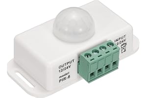 zalati Detector de movimiento PIR 12V/24V Infrarrojo LED Dimmer Interruptor Función de Movimiento Controlador Automático para Tiras LED Luces - Blanco