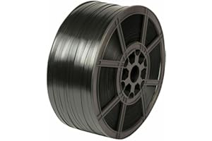 TROJAN PACKAGING Trojan 1500M Long Heavy Duty Strapping Roll 12mm Wide Black Pastic Hand Pallet Banding 310kg Brake Strain x1 Roll