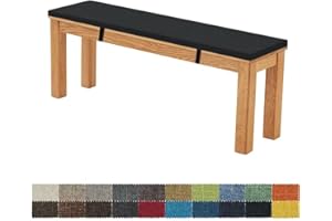 FIOVIP cojín de Banco 110X40X3CM Funda extraíble, Lavable, Doble, Antideslizante, Muy elástica, Adecuada para Bancos de jardín, Columpios, terrazas, Bancos de Interior(Negro)