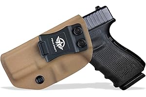 POLE.CRAFT Glock 19 Kabura IWB Kydex Kabura Dopasowane: Glock 19 19X / Glock 23 / Glock 25 / Glock 32 / Glock 45 (Gen 3 4 5) Pistolet - Wewnątrz pasa Ukryte Carry - Adj. Trzymaj pochylony - przycisk-Mag Okładka, brak zużycia, brak drgań