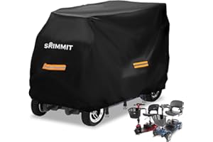 SRIMMIT Heavy Duty pokrowiec na skuter elektryczny 420D Oxford 420D, wodoodporny, odporny na promieniowanie UV, trwały, z wodoodpornymi paskami, paskami odblaskowymi, 6 klamrami 2XL