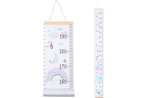 Heyu-Lotus Kids Height Chart, 200X20CM Wall Hanging Growth Chart Removable Canvas and Wood Measuring Ruler for Baby Boys Girls Children Bedroom Decoration(Unicorn 2)