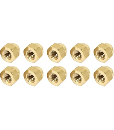 10 Dadi A Cappello In Ottone M8 - Finitura Dorata, Per Proteggere E Decorare Viti E Bulloni - Foto 6